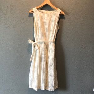 100% Cotton White Eyelet LLBean A Line Dress